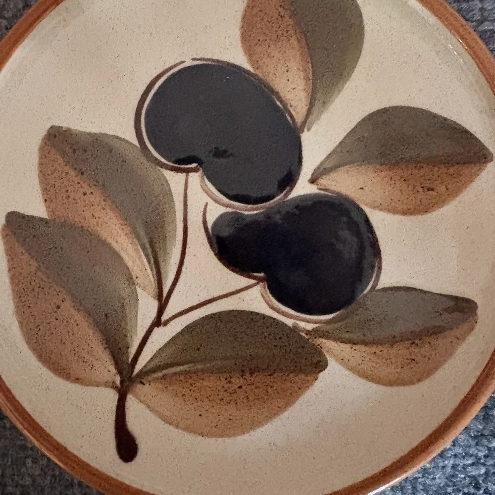 Vintage Waechtersbach Dessert Plates Set Of 8‎ Plum Leaf West Germany 7.5